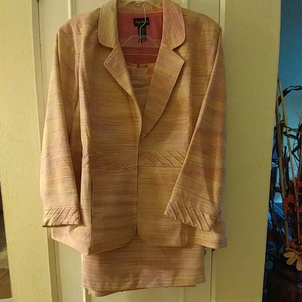 Pink/purple skirt suit